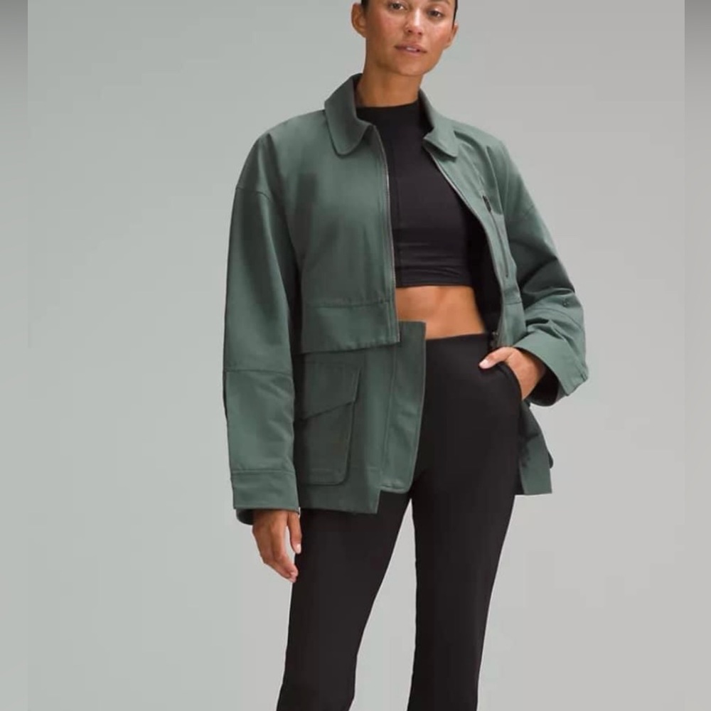 Lululemon Glyde 2-in-1 Adaptable Jacket Dark Forest Green DKFR Womens Size L NWT